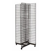 Wholesale - 4-SIDED BLACK MOBILE GRIDWALL RACK C/P 1